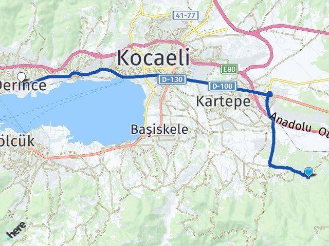 Balaban Derince Arası Kaç Km - Yol Tarifi