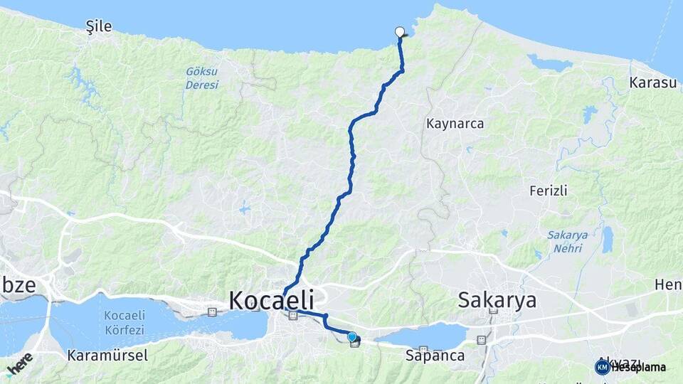 Derbent Kerpe Arası Kaç Km - Yol Tarifi