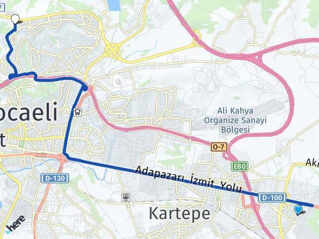 Emekevler Kocaeli Üniversitesi Arası Kaç Km - Yol Tarifi