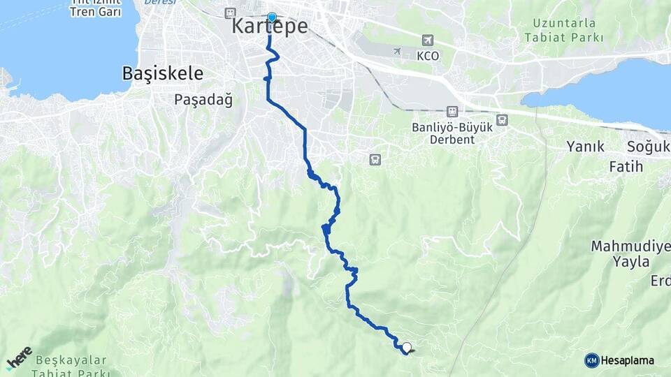 Kocaeli Kartepe Sultaniye Kartepe Arası Kaç Km - Yol Haritası