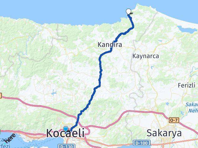 Kocaeli Kefken Kandıra Arası Kaç Km - Yol Haritası