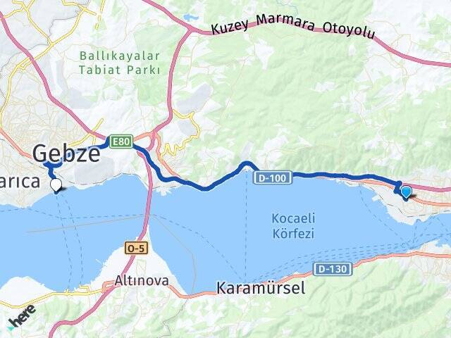 Barbaros Eskihisar Feribot İskelesi Arası Kaç Km - Yol Tarifi