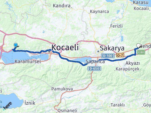 Yukarı Hereke Hendek Arası Kaç Km - Yol Tarifi