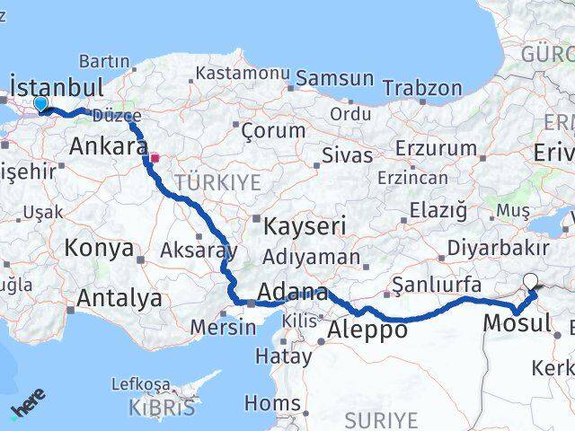 Kocaeli Silopi Şırnak Arası Kaç Km - Yol Haritası