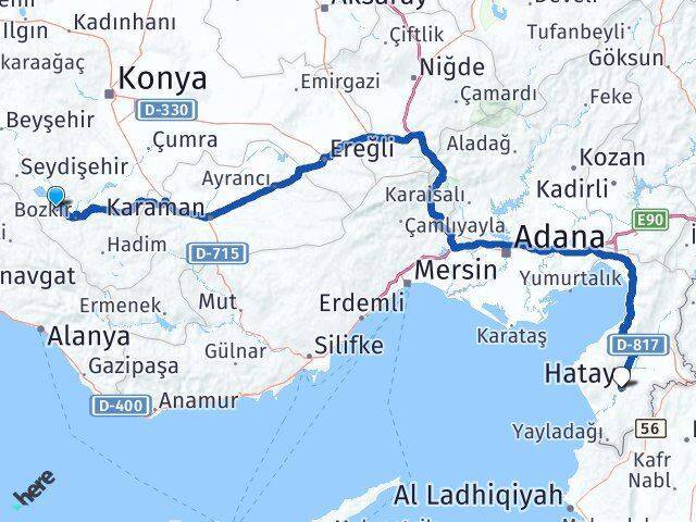 Ahırlı Hatay Arası Kaç Km - Yol Tarifi