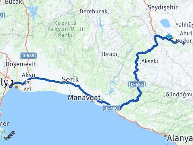 Kuruçay Akdeniz Üniversitesi Arası Kaç Km - Yol Tarifi