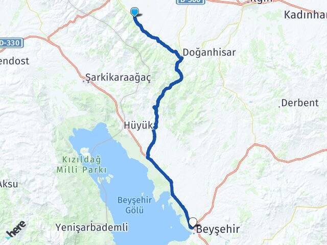 Çakıllar Beyşehir Otogarı Arası Kaç Km - Yol Tarifi