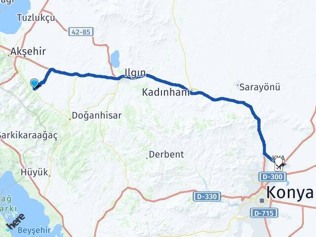 Çakıllar Konya Havalimanı Arası Kaç Km - Yol Tarifi