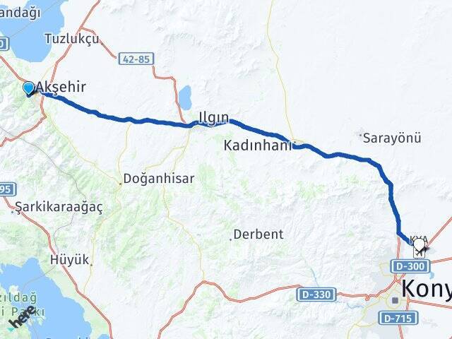 Çimenli Konya Havalimanı Arası Kaç Km - Yol Tarifi