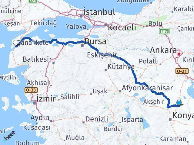 Altınekin Çanakkale Arası Kaç Km - Yol Tarifi