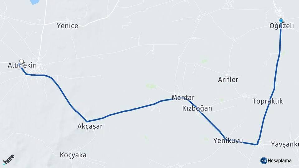 Oğuzeli Altınekin Arası Kaç Km - Yol Tarifi