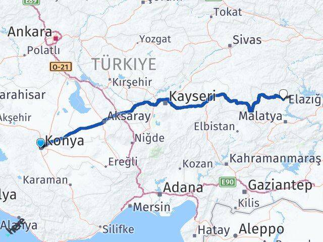 Konya Arguvan Arası Kaç Km - Yol Tarifi