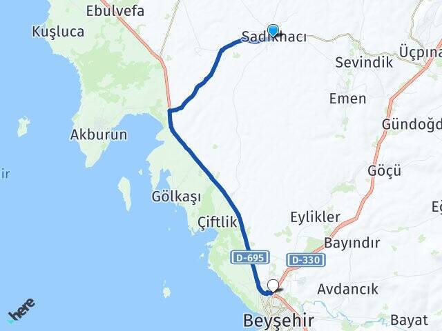 Sadıkhacı Beyşehir Otogarı Arası Kaç Km - Yol Tarifi