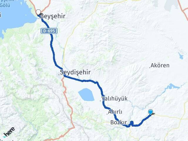 Aydınkışla Beyşehir Otogarı Arası Kaç Km - Yol Tarifi