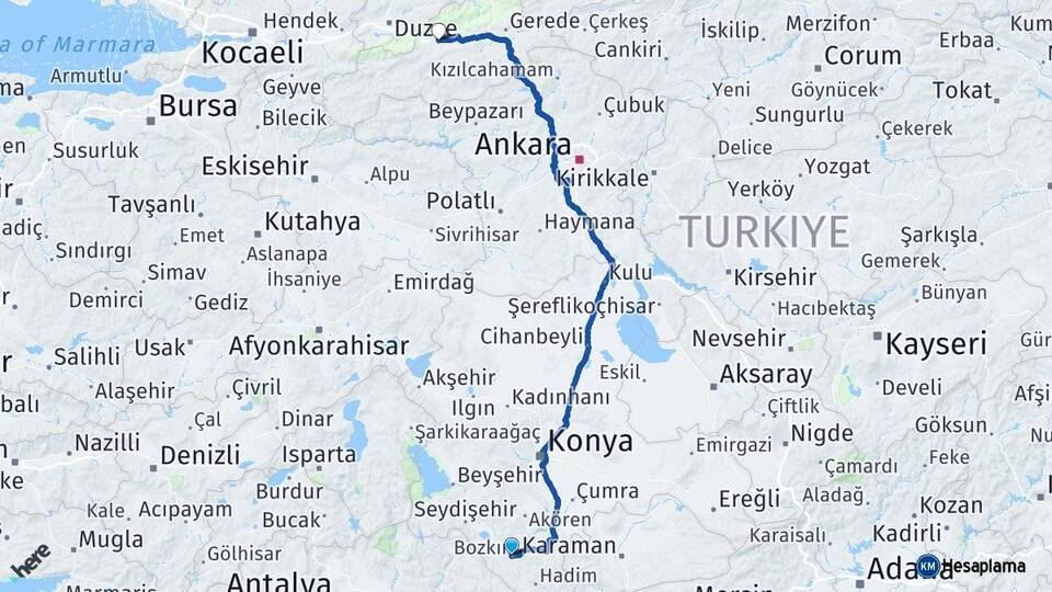 Bozkır Bolu Arası Kaç Km - Yol Tarifi