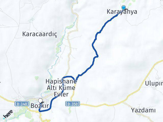 Karayahya Bozkır Arası Kaç Km - Yol Tarifi