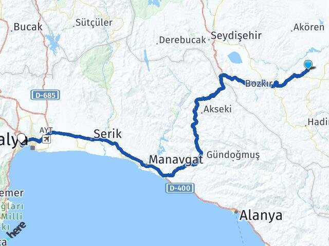 Kayacılar Akdeniz Üniversitesi Arası Kaç Km - Yol Tarifi