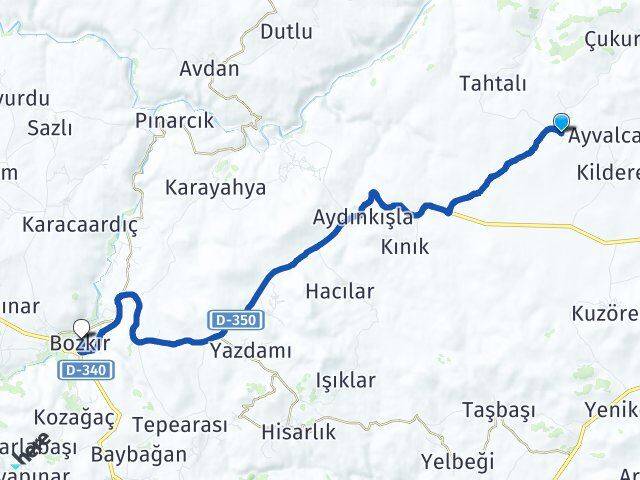 Kayacılar Bozkır Arası Kaç Km - Yol Tarifi