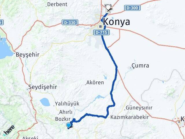 Kayapınar Konya Havalimanı Arası Kaç Km - Yol Tarifi