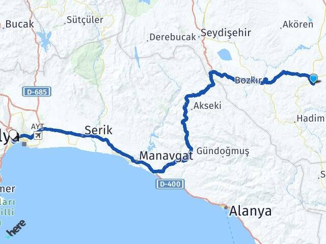 Kızılçakır Akdeniz Üniversitesi Arası Kaç Km - Yol Tarifi