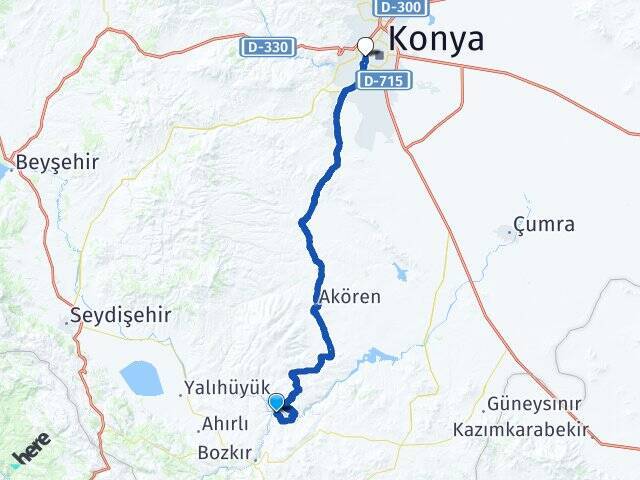 Pınarcık Konya YHT Garı Arası Kaç Km - Yol Tarifi