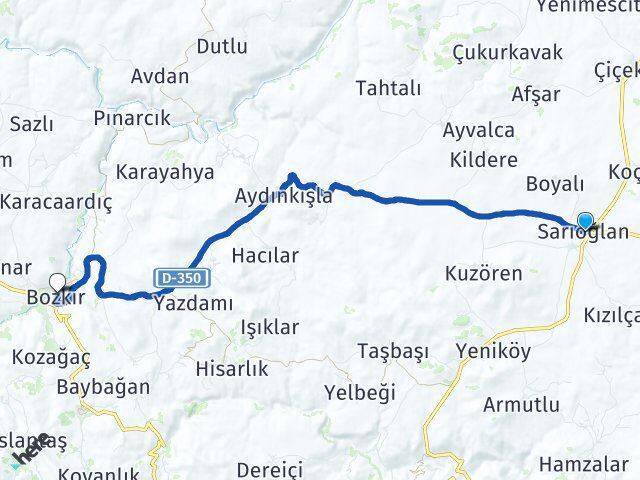 Sarıoğlan Bozkır Arası Kaç Km - Yol Tarifi