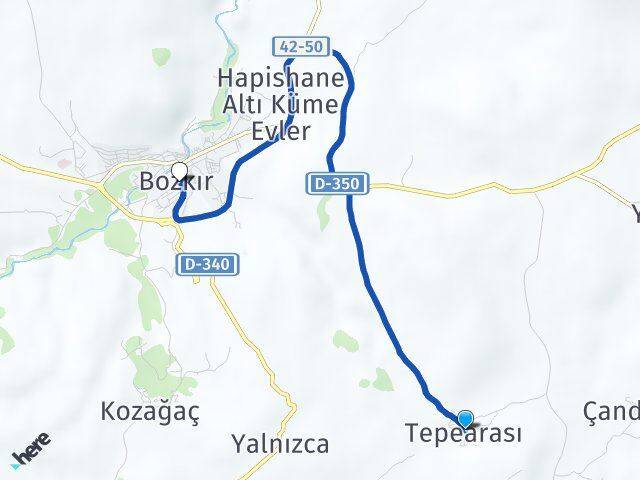 Tepearası Bozkır Arası Kaç Km - Yol Tarifi