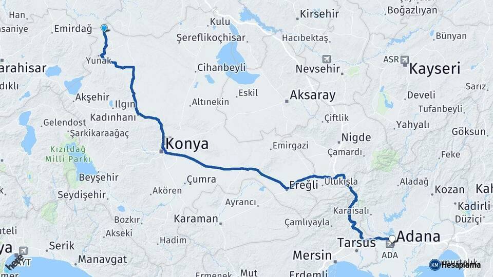 Çeltik Adana Arası Kaç Km - Yol Tarifi