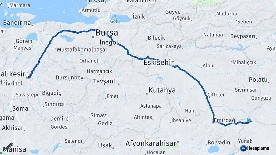Çeltik Balıkesir Arası Kaç Km - Yol Tarifi