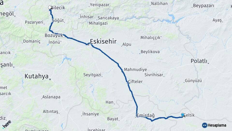 Çeltik Bilecik Arası Kaç Km - Yol Tarifi