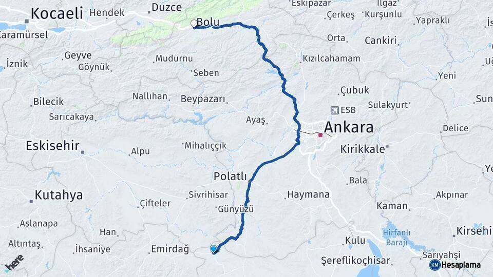Çeltik Bolu Arası Kaç Km - Yol Tarifi