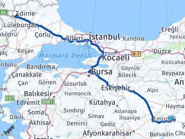 Çeltik Edirne Arası Kaç Km - Yol Tarifi