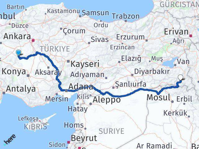 Çeltik Hakkari Arası Kaç Km - Yol Tarifi