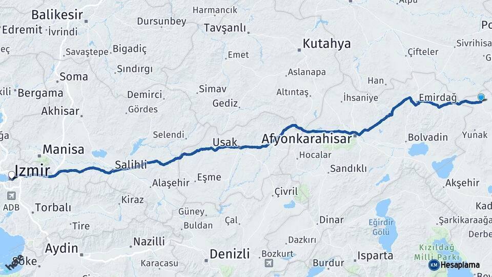 Çeltik İzmir Arası Kaç Km - Yol Tarifi