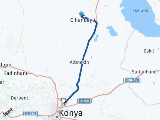 İnsuyu Konya Havalimanı Arası Kaç Km - Yol Tarifi