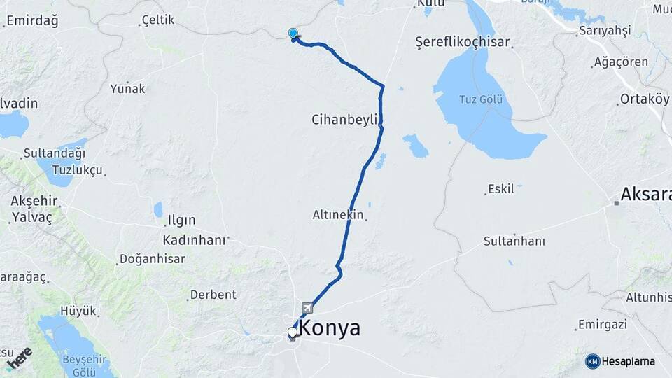 Kandil Konya Arası Kaç Km - Yol Tarifi