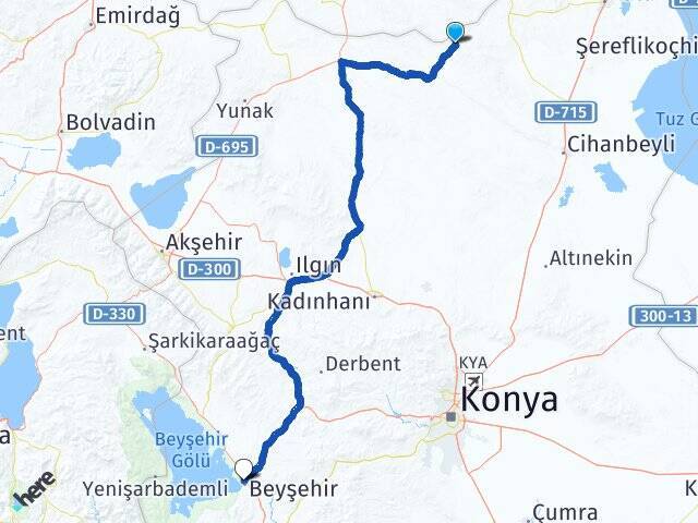Kandil Beyşehir Otogarı Arası Kaç Km - Yol Tarifi