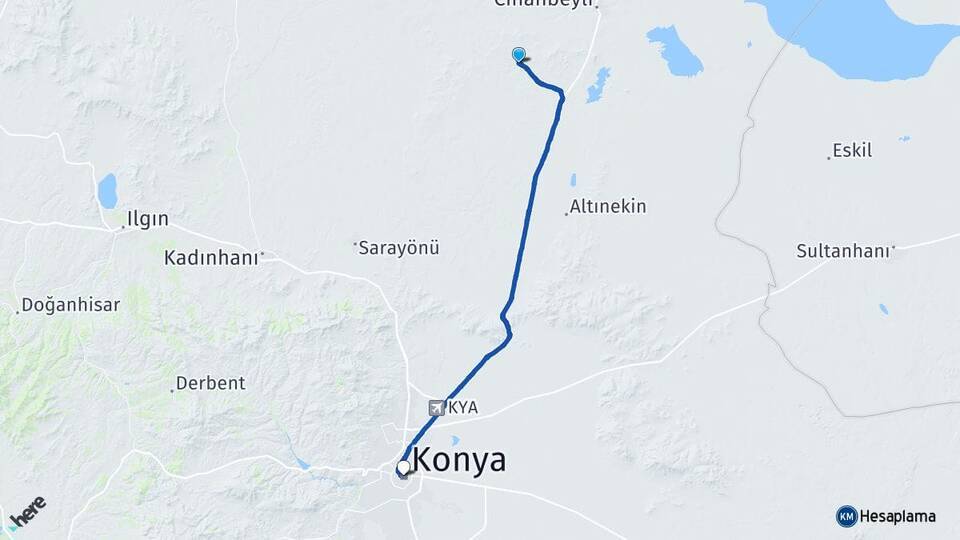 Karabağ Konya Arası Kaç Km - Yol Tarifi