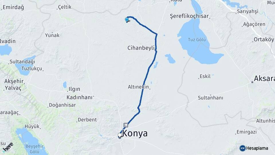 Kelhasan Konya Arası Kaç Km - Yol Tarifi