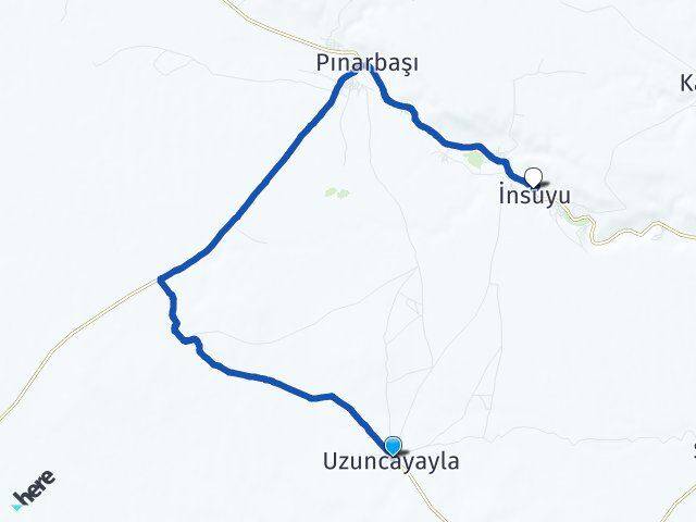 Uzuncayayla İnsuyu Arası Kaç Km - Yol Tarifi