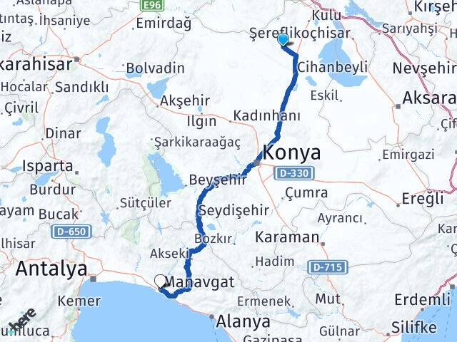Yeniceoba Manavgat Arası Kaç Km - Yol Tarifi