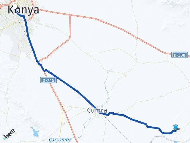 Adakale Konya YHT Garı Arası Kaç Km - Yol Tarifi