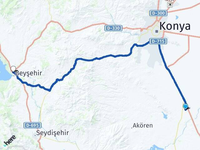 Alibeyhüyüğü Beyşehir Otogarı Arası Kaç Km - Yol Tarifi