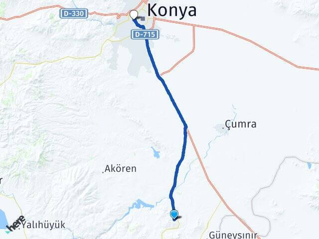 Alıssa Konya YHT Garı Arası Kaç Km - Yol Tarifi