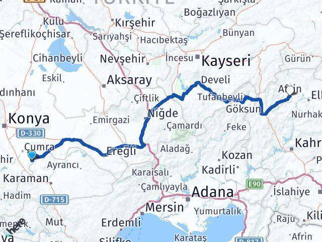 Arıkören Afşin Arası Kaç Km - Yol Tarifi