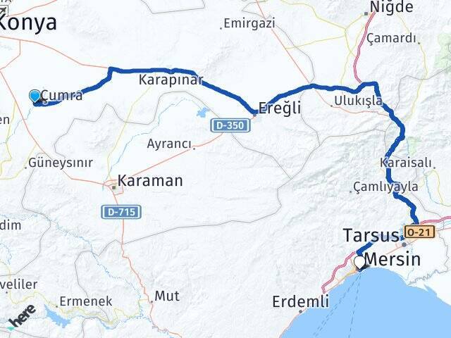 Cumhuriyet Mersin Arası Kaç Km - Yol Tarifi