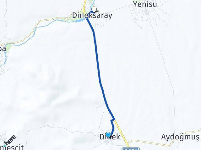 Dinek Dineksaray Arası Kaç Km - Yol Tarifi