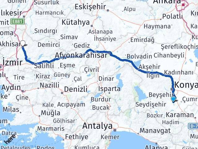 Seçme Akhisar Arası Kaç Km - Yol Tarifi