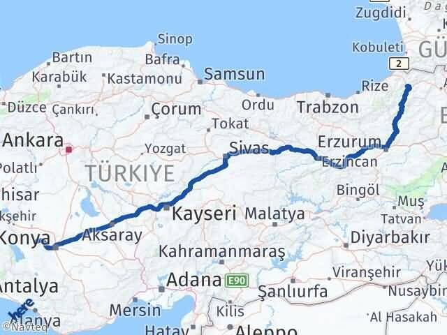 Derbent Artvin Arası Kaç Km - Yol Tarifi