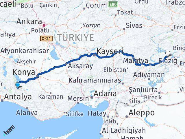 Derebucak Elazığ Arası Kaç Km - Yol Tarifi
